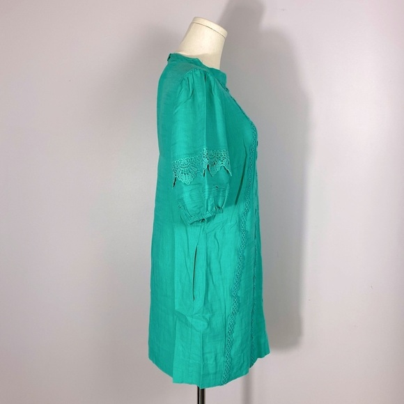 🌸New York & Co Boho Dress Linen Blend with pockets & puff sleeves size small - Picture 6 of 10